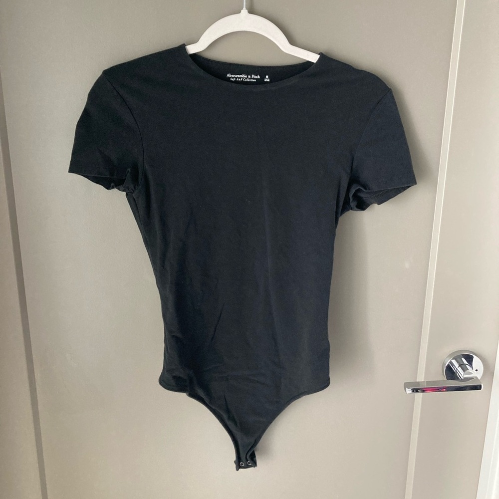 Abercrombie & Fitch Black Short Sleeve Crew Neck Bodysuit
